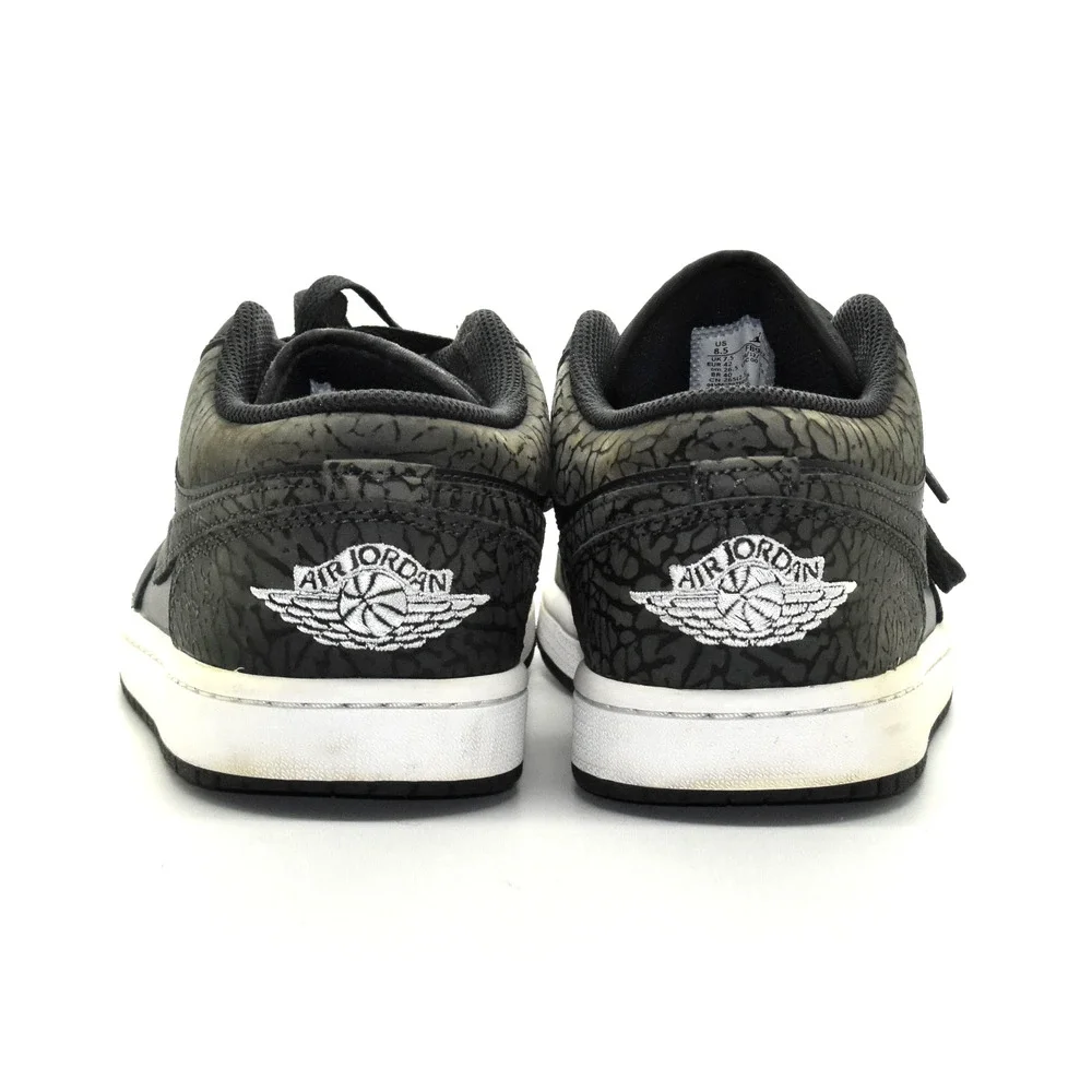 B2 Auth NIKE AIR JORDAN 1 SE Low Black Elephant Shoes FB9907-001 Size 8.5
